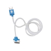Кабель 3Cott 3C-CLDC-064BBL-IP4, Apple 30-pin с подсветкой холодного оттенка, 1 м, синий