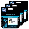 Набор картриджей HP CZ136A для T120/T520.  Жёлтый. 3*29 мл. (№711)