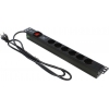 5bites < PDU619A06> Блок силовых розеток 19", чёрный 1U, 6 евророзеток,  шнур 2м