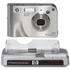HP PHOTOSMART R707 (Q2233A)+докстанция (5.1MPX, 39-117MM, 3X, F2.8-4.9, JPG, 32MB + 0MB SD/MMC, OVF, 1.5", USB,AV)