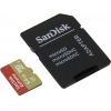 SanDisk Extreme <SDSDQXL-064G-GA4A> microSDXC Memory Card 64Gb UHS-I  U3+microSD-->  SD  Adapter