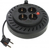 Удлинитель-катушка SVEN Spool 3G-5M Black <5м>  (4 розетки)