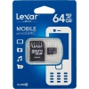 Флеш карта microSDXC 64Gb Class10 Lexar LSDMI64GB1EU300A + adapter