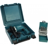 Makita <HP1631KX2> Ударная дрель (710W, 3200 об/мин, 13 мм, регулятор, реверс, кейс,  набор свёрл)