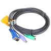 Кабель ATEN KVM Cable 2L-5206P -Кабель для KVM: 2*PS/2(m)+DB15(m) (PC) -на- SPHD15(m) (KVM), 6м