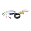 ATEN KVM Cable 2L-5302P Кабель для KVM: 2*PS/2(m)+DB15(m)+2*Audio (PC) -на- SPHD15(m)+2*Audio (KVM),1.8м