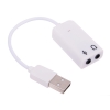 Кабель-адаптер Orient AU-01SW, USB to Audio, 2 x jack 3.5 mm для подключения гарнитуры к порту USB, белый (29994)
