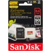 Флеш карта microSDXC 64Gb Class10 Sandisk SDSQXNE-064G-GN6MA Extreme + adapter