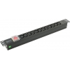 5bites <PDU1219A-09 > Блок силовых розеток 19", чёрный 1U, 12 розеток IEC-320-C13,  вход IEC-320-C14