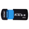 Флеш Диск Patriot 64Gb Supersonic Rage PEF64GSRUSB USB3.0 черный/голубой