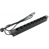 NeoMax NM-9W PDU  Блок силовых розеток 19", чёрный 1U 9 розеток  220V, шнур 1.8м