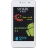 Смартфон Ginzzu S4010 4Gb белый моноблок 3G 2Sim 4" 480x800 Android 4.4 5Mpix WiFi BT GPS GSM900/1800 GSM1900 TouchSc MP3 microSDHC max32Gb