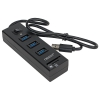 Концентратор USB 3.0 ORIENT JK-330, HUB 3 Ports + SD/microSD CardReader, выкл., черный (30030)