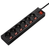 Сетевой удлинитель Hama Power Strip 1.4м (6 розеток) черный (00121946)
