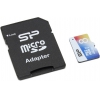 Silicon Power <SP008GBSTHBU1V20SP> microSDHC Memory Card 8Gb UHS-I U1  + microSD-->SD Adapter