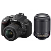 Фотоаппарат Nikon D5300 Black DBLKIT <DX 18-55 VR II +  55-200 VR II, 24.1Mp, 3.2" WiFi, GPS> (VBA370KR01)