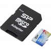 Silicon Power <SP032GBSTHBU1V20SP> microSDHC Memory Card 32Gb UHS-I U1 +  microSD-->SD Adapter