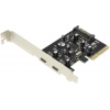 Контроллер Orient AM-31U2PE-2С, PCI-E USB 3.1 2ext port - type C, ASM1142 chipset, разъем доп.питания, oem (30044)