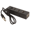 Концентратор USB 2.0 Orient TA-400, 4 Ports, 3xUSB сверху, 1xUSB с торца, выключатель, разъем доп.питания, черный (30051)