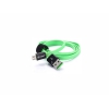 USB кабель передачи данных Zetton Flat разъем Micro USB плоский черный с зеленым (ZTLSUSBFCMCBG)