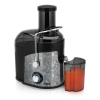 Соковыжималка BBK JC080-H03 800Вт, 2 скорости, резервуар для сока: 0.75 л, плавный запуск двигателя, черный/серебро