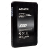 Твердотельный накопитель SSD 2.5" SATA-3  64Gb A-Data SP600 [ASP600S3-64GM-C] JMicron 66X (R430/W70MB/s)