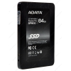 Твердотельный накопитель SSD 2.5" SATA-3  64Gb A-Data SP900 [ASP900S3-64GM-C] SandForce SF-2281 (R550/W500MB/s)