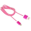Кабель USB 2.0 Cablexpert, AM/Lightning 8P, 1м, армированная оплетка, разъемы розовый металлик CCB-ApUSBr1m