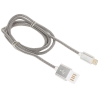 Кабель USB 2.0 Cablexpert, AM/Lightning 8P, 1м, армированная оплетка, разъемы серебристый металлик CCB-ApUSBs1m