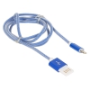 Кабель USB 2.0 Cablexpert, AM/Lightning 8P, 1м, армированная оплетка, разъемы синий металлик CCB-ApUSBb1m