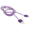 Кабель USB 2.0 Cablexpert, AM/Lightning 8P, 1м, армированная оплетка, разъемы фиолетовый металлик CCB-ApUSBp1m
