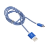 Кабель USB 2.0 Cablexpert, AM/microBM 5P, 1м, армированная оплетка, разъемы синий металлик CCB-mUSBb1m