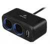 Разветвитель роз.прикуривателя Neoline SL-211 2xSoc 1xUSB каб.:0.9м черный