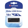 Флеш Диск Verbatim 16Gb Store n Go Slider 98696 USB2.0 черный