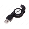 Кабель micro USB (M) - USB (M), 0.8м, DEXP [UMBAR080] 1A; Автосмотка; Черный