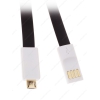 Кабель micro USB (M) - USB (M), 1.5м, DEXP [UMBF150] 1,5A; Плоская форма; Черный