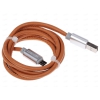 Кабель micro USB (M) - USB (M), 1м, DEXP Premium [UMBrSI100SkM] 2A; Кожаная оплетка; Коричневый