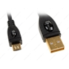 Кабель InterStep для мобильных устройств microUSB-USB (2 м, Позолоченный, Черный)
