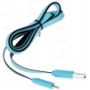 Кабель microUSB, INTERSTEP (2,1А, плоский, 1м, голубо-чёрный)