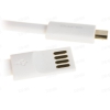 Кабель Qumo для мобильных устройств microUSB-USB (1 м, Плоский, Белый)