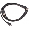 Кабель mini USB (M) - 2*USB (M), 3м, DEXP [Ux2MiuBSI300] 2A; Черный