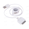 Кабель Apple 30 pin - USB (M), 0.8m, DEXP [U3WAR080] 1А; Автосмотка; Белый