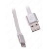 Кабель 8 pin, PQI (i-Cable Metallic 100 Silver, 2,4А, плоский, USB-перевертыш)