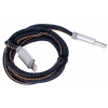 Кабель Apple 8 pin (M) - USB (M), 1м, DEXP Premium [U8BlSI100DM] 2A; Джинсовая оплетка; Синий