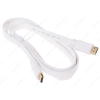 Кабель HDMI (M) - HDMI (M), 2m, DEXP [STA-3013C020] вер. 1.4; Плоская форма; Белый