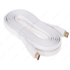 Кабель HDMI (M) - HDMI (M), 5m, DEXP [STA-3013C050] вер. 1.4; Плоская форма; Белый