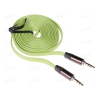 Кабель соединительный 3.5 Jack (M) - 3.5 Jack (M), 2m, Cason, плоский кабель, зеленый