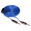 Кабель соединительный 3.5 Jack (M) - 3.5 Jack (M), 2m, Cason, плоский кабель, синий