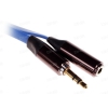 Кабель удлинительный 3.5 Jack (M) - 3.5 Jack (F), 3m, Cason, плоский кабель, синий