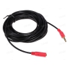 Кабель удлинительный 3.5 Jack (M) - 3.5 Jack (F), 5m, Cason, пластиковый коннектор, красный